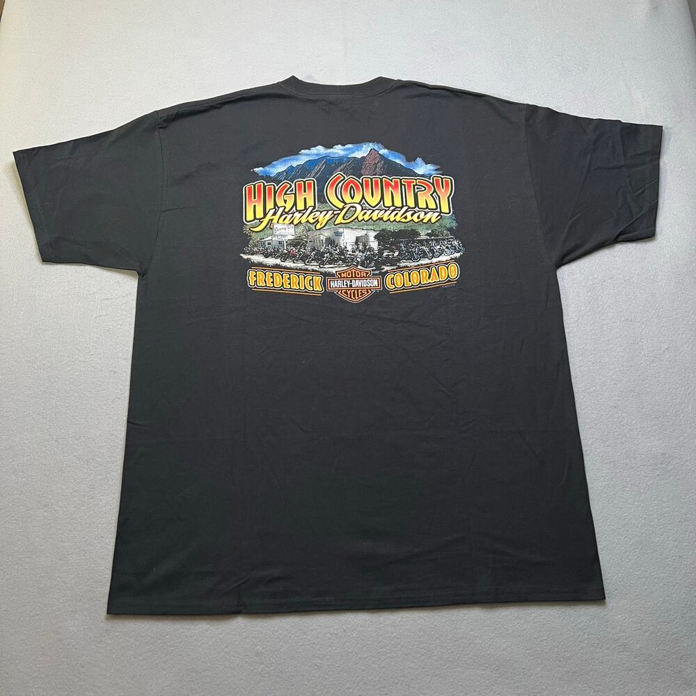 Harley-Davidson High Country Frederick Colorado T-Shirt Mens 2XL Black 2013 Y2K - Picture 6 of 9